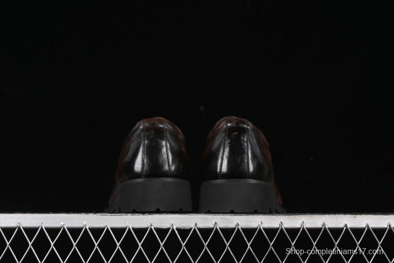 ECCO Block Derby Round Toe Genuine Leather Brogue Dress Shoes - 63667201002