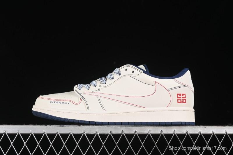 Nike Travis Scott x Fragment Design x Air Jordan 1 Low OG SP AJ1 Low-top Casual Sneakers - XY2688-115