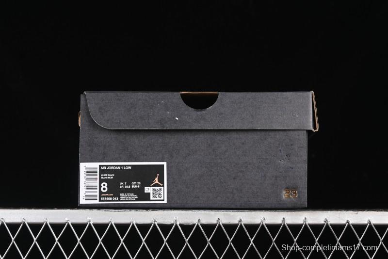 Nike Air Jordan 1 Low Retro Basketball Shoes in Black and White - 553558-043