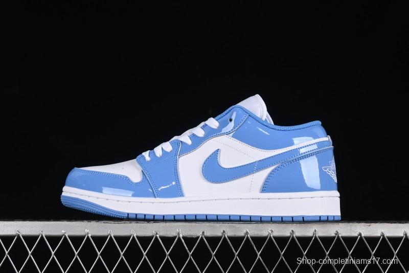 Nike Air Jordan 1 Low AJ1 Patent Blue Casual Sneakers - FZ2138-114