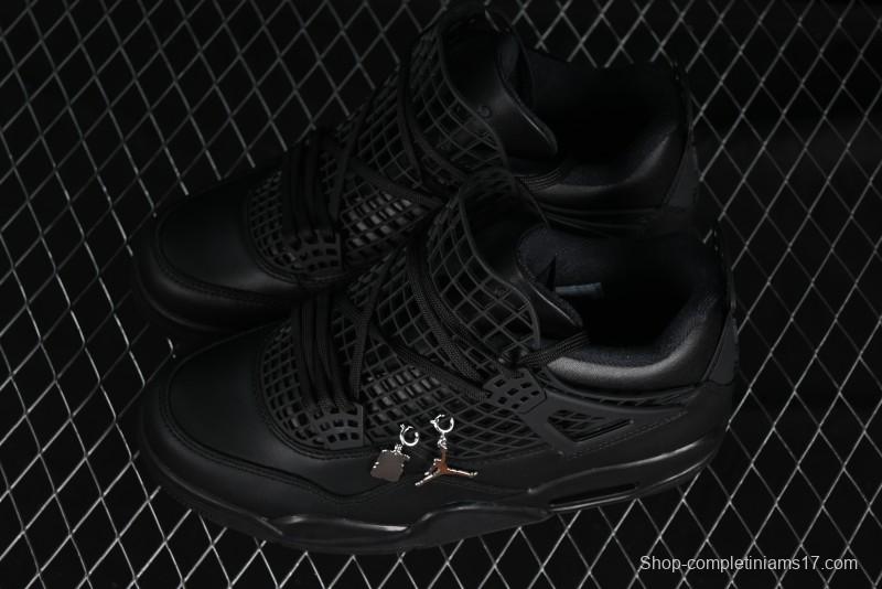 Nike Air Jordan 4 Retro Basketball Shoes with Mesh Design - FV7251-001