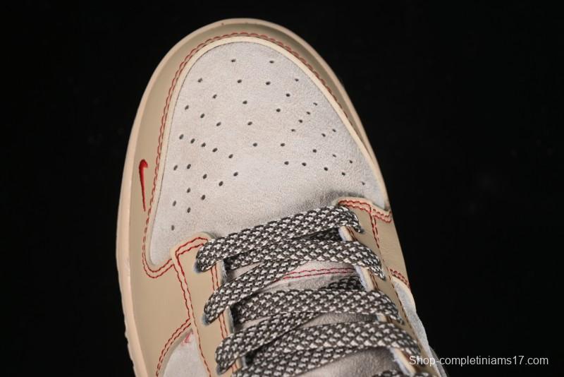 Nike SB Dunk Low SUP Collaboration - Distressed Black Swoosh Anniversary Custom Low-Top Skate Shoes - MM1089-021