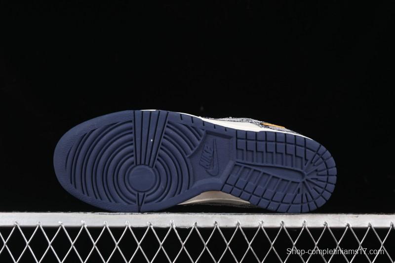 Nike SB Dunk Low Gucci Collaboration - Dark Blue Anniversary High-End Custom Low-Top Casual Skate Shoes - BB9676-313