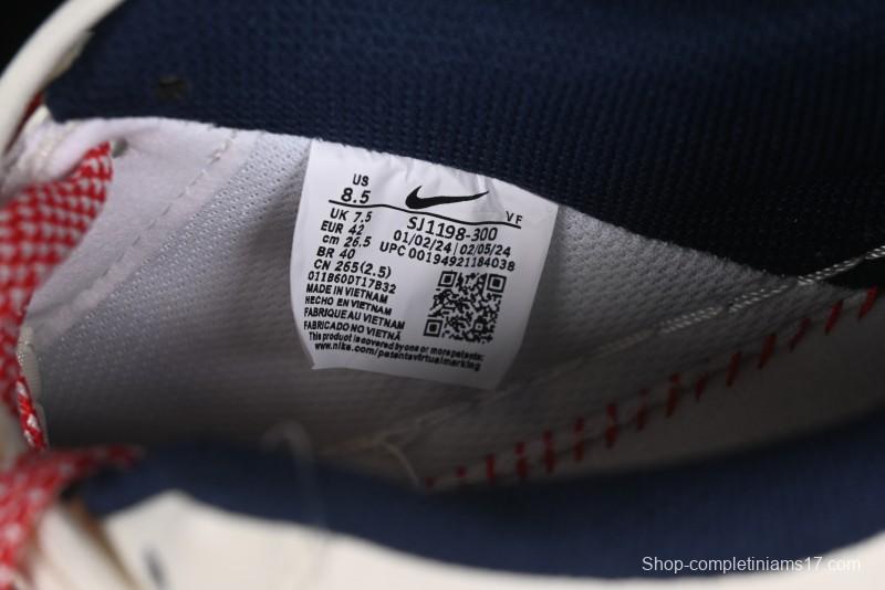 Nike Air Force 1 '07 Low Stussy Collaboration - Off White Red Lace-Up Low-Top Casual Sneakers - SJ1198-300