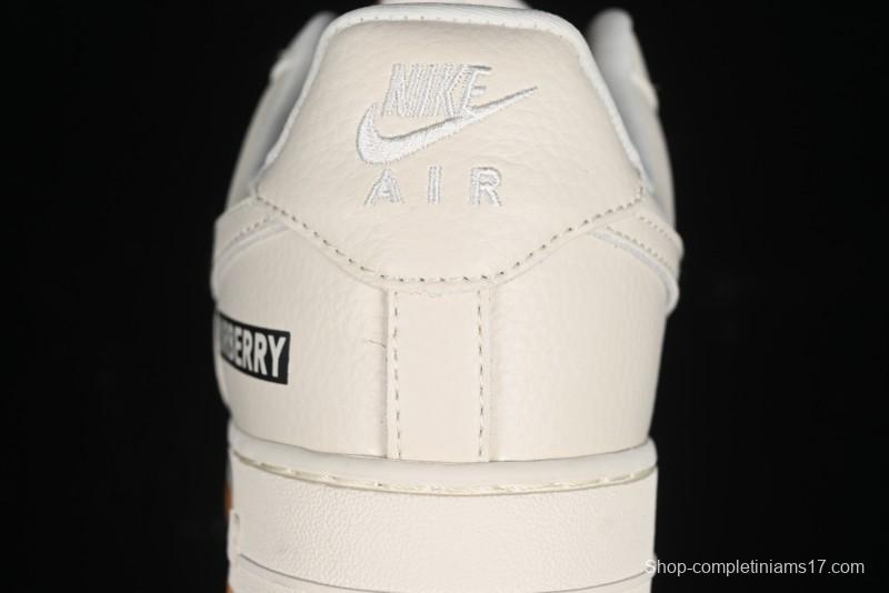 Nike Air Force 1 '07 Low Burberry Check Print Casual Sneakers - DF0180-006