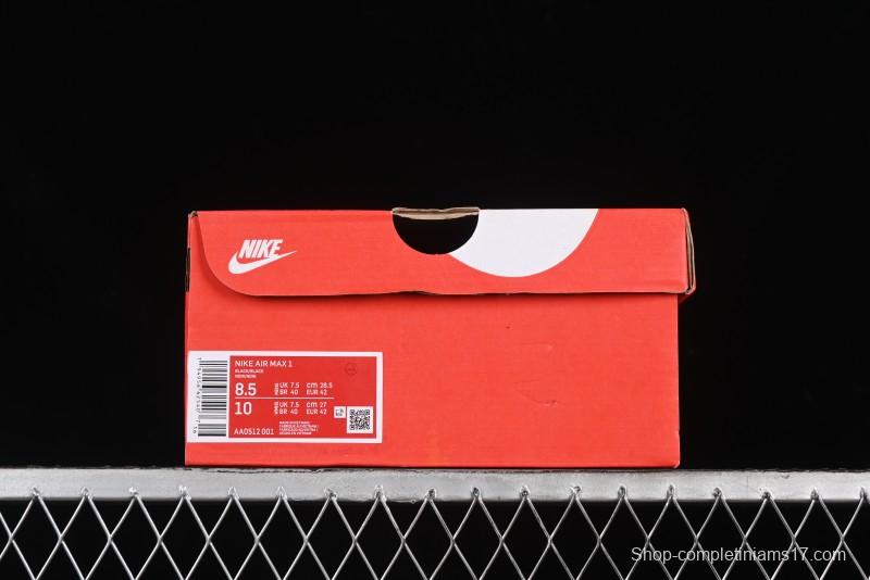 Nike Air Max 1 Retro Running Shoes with Half-Sole Air Cushion - AA0512-001