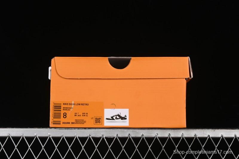 Nike SB Dunk Low LV Collaboration - Embossed White Brown Print Anniversary High-End Custom Low-Top Casual Sneakers - DQ1098-360