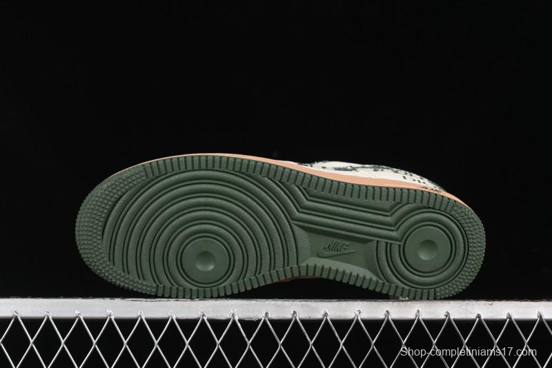 Nike Air Force 1 '07 Low Dior Collaboration - Beige Green Swoosh Low-Top Casual Sneakers - KK1988-010