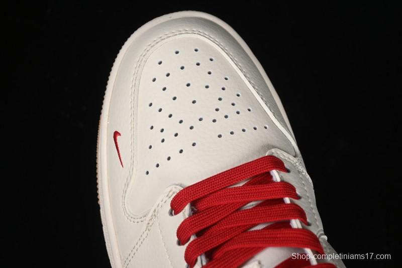 Nike Air Jordan 1 Low Supreme Collaboration - Retro Basketball Shoes in Blue and Gum Sole - SJ9950-022