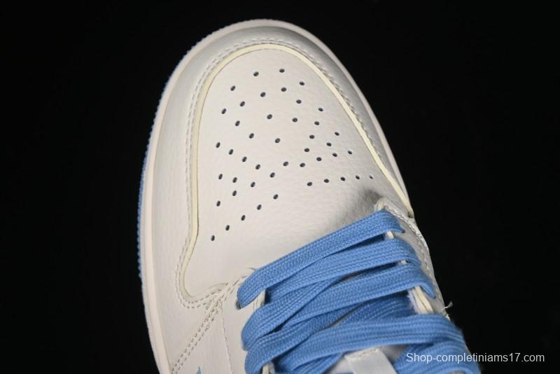 Nike Air Jordan 1 Low LV Collaboration - Light Blue Print Retro Basketball Shoes - WG8850-008