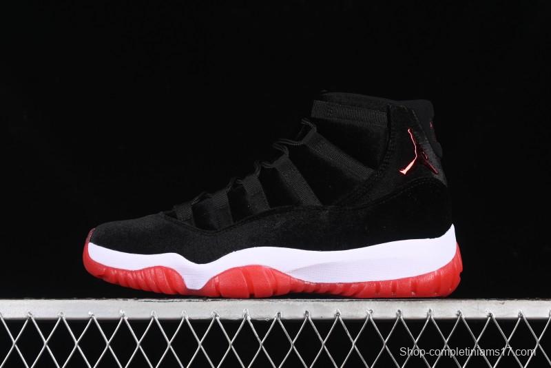 Nike Air Jordan 11 Retro "Bred Velvet" Basketball Shoes with Velvet Overlay - DB5457-061