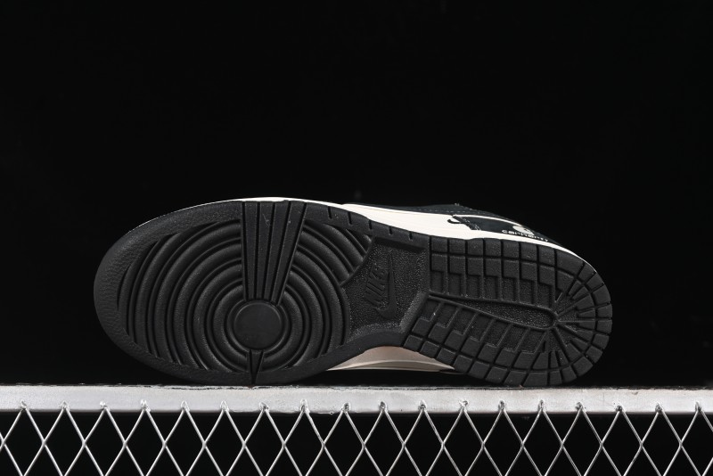 Nike SB Dunk Low Carhartt Collaboration - Off White Black Swoosh Anniversary Custom Low-Top Casual Skate Shoes - SJ1089-005
