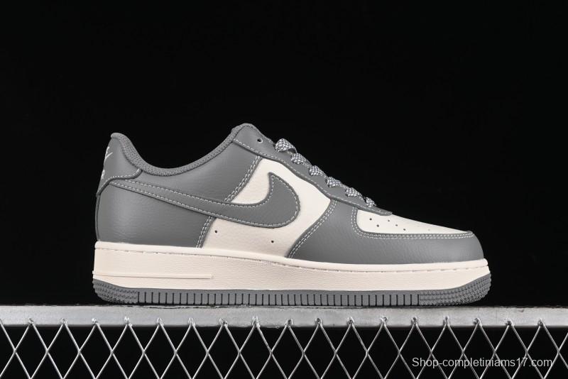 Nike Air Force 1 '07 Low Stussy Collaboration - Premium Gray Low-Top Casual Sneakers - BB5353-512