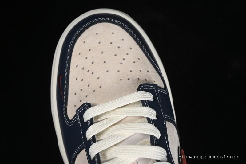 Nike SB Dunk Low The North Face Collaboration - Two-Tone Red Brown Swoosh Anniversary Custom Low-Top Casual Skate Shoes - DJ2024-036