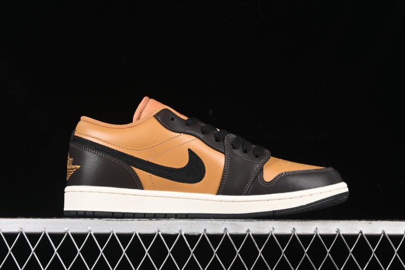 Nike Air Jordan 1 Low Flax/Baroque Brown Casual Basketball Shoes - HQ3603-201