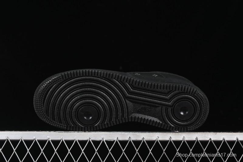 Nike Air Force 1 '07 Low LV Custom All Black Casual Sneakers - 315122-101