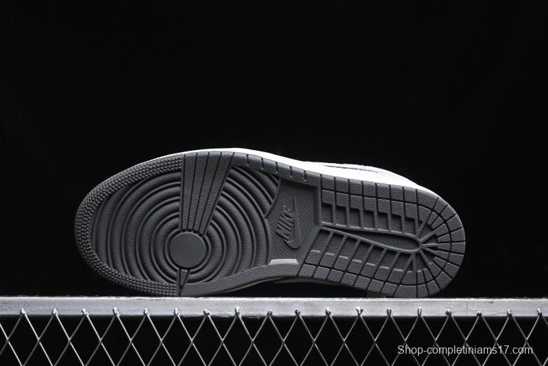 Nike Air Jordan 1 Low AJ1 Stussy Collaboration - Premium Customized Pigskin Grey Line Retro Basketball Shoes - DM9188-005