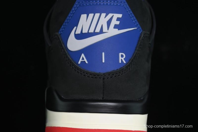 Nike Air Jordan 4 Retro Basketball Shoes with Black-Grey-Blue Color Blocking - FV5029-003