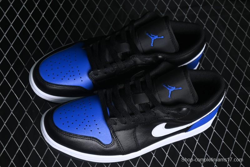 Nike Air Jordan 1 Low Retro Basketball Shoes Black Blue - 553558-042
