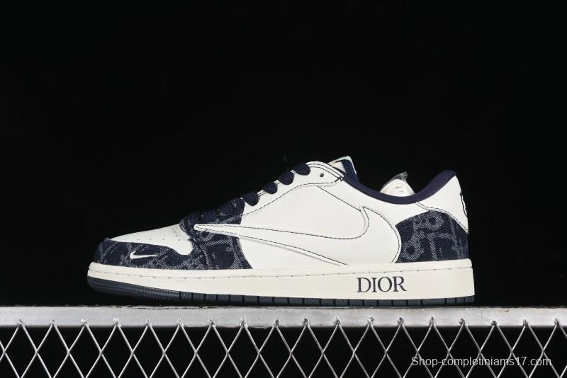 Nike Travis Scott x Fragment Design x Air Jordan 1 Low OG SP AJ1 Retro Sneakers - CH6336-017