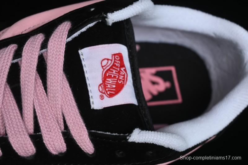 Vans Knu Skool Low Top Retro Sneakers in Black Pink with Big Logo - VN0009QC6BT1