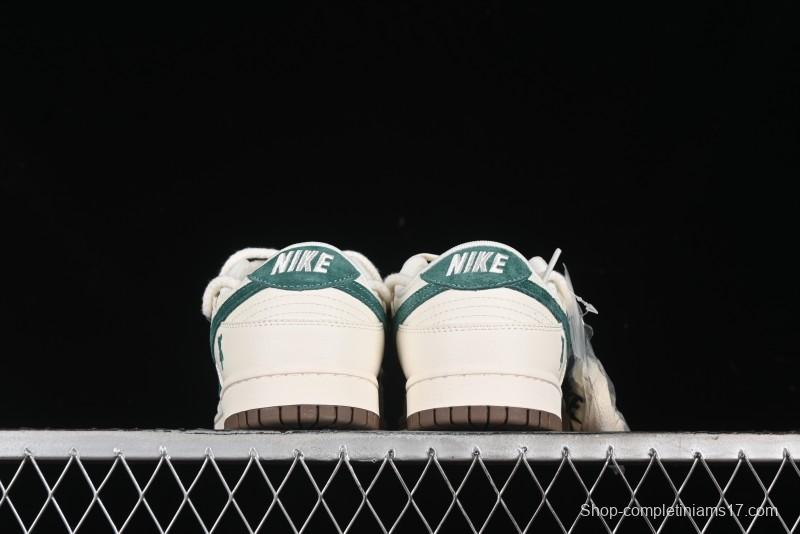 Nike SB Dunk Low Violent Bear Series - Strap Beige Green Check Anniversary High-End Custom Low-Top Casual Sneakers - SJ2068-292