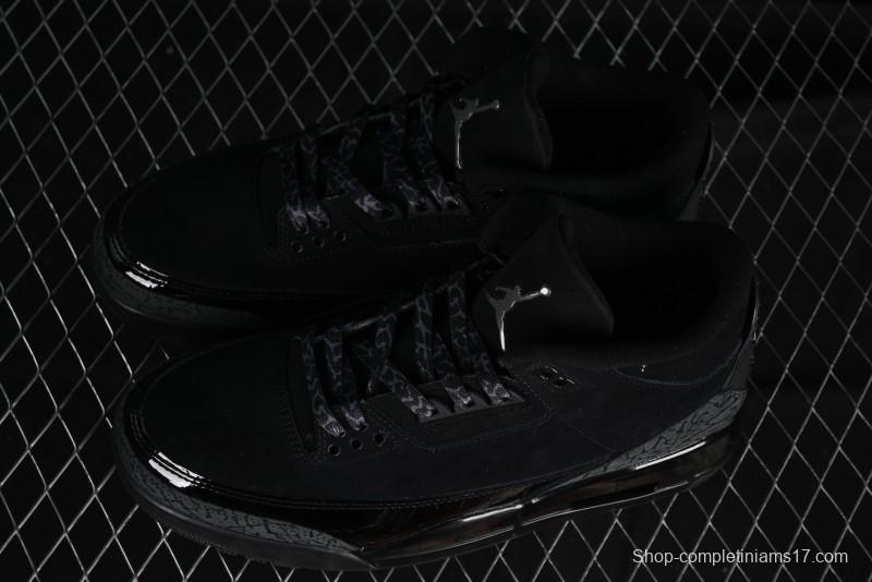 Nike Air Jordan 3 Retro Basketball Shoes in Midnight Black - CT8532-001
