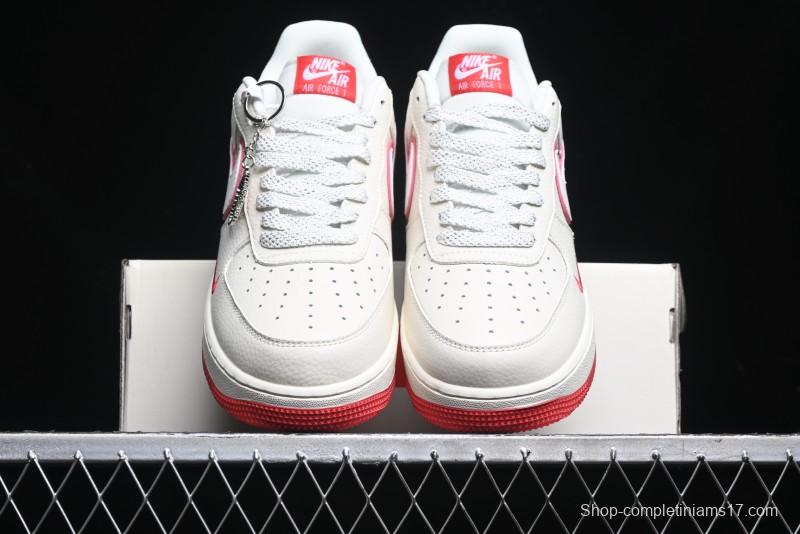 Nike Air Force 1 '07 Low Supreme Casual Sneakers in White/Red - DF0188-011