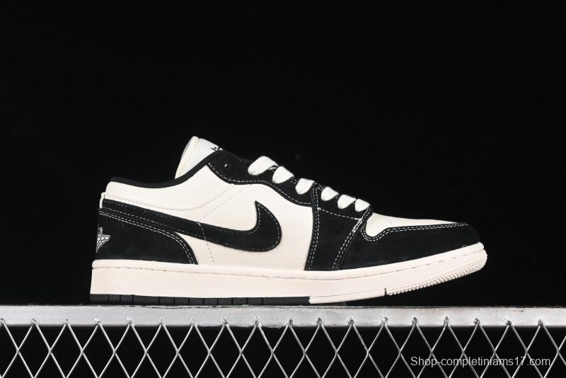 Nike Air Jordan 1 Low AJ1 Stussy Collaboration - Black White Red Label Retro Basketball Shoes - SJ9950-033