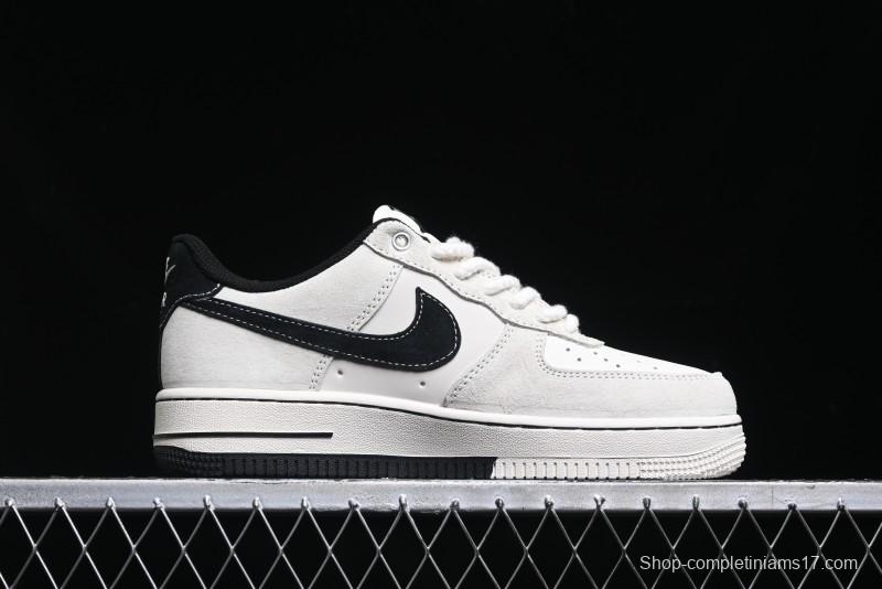 Nike Air Force 1 '07 Low Stussy Collaboration - AF1 Light Grey Red Tag Low-Top Casual Sneakers SJ6698-009