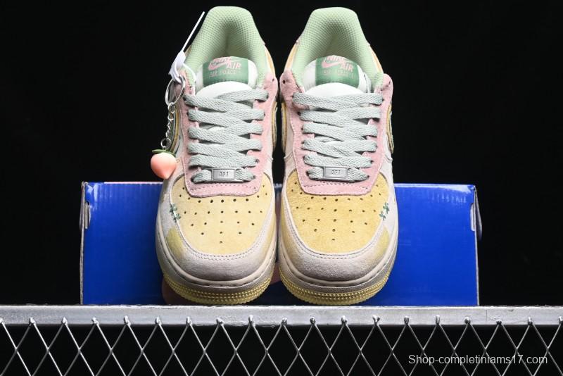 Nike Air Force 1 '07 Low Peach Trees Christmas Eve Limited Custom Casual Sneakers - CD1212-777