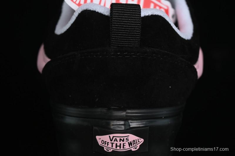 Vans Knu Skool Low Top Retro Sneakers in Black Pink with Big Logo - VN0009QC6BT1