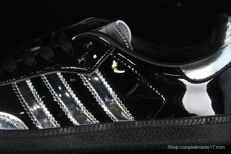 Adidas Samba Atmos IH3364 Patent Leather Black Silver Casual Sneakers