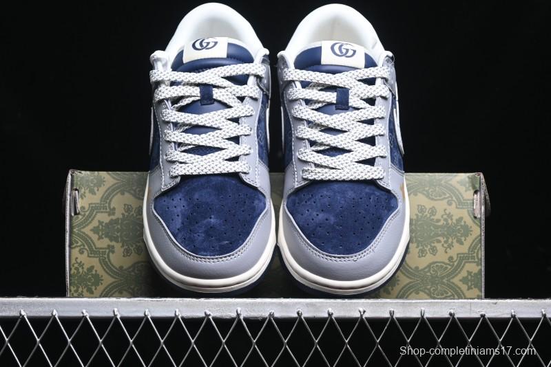 Nike SB Dunk Low Gucci Collaboration - Small Bee Pattern White Swoosh Anniversary High-End Custom Low-Top Casual Sneakers - FC1688-195