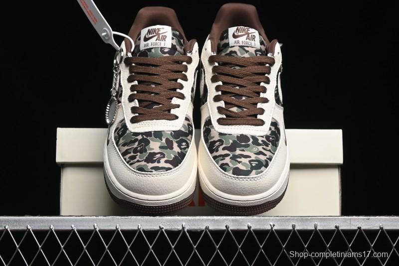 Nike Air Force 1 Low Bape Collaboration - Beige Camo Casual Sneakers - KK1988-019