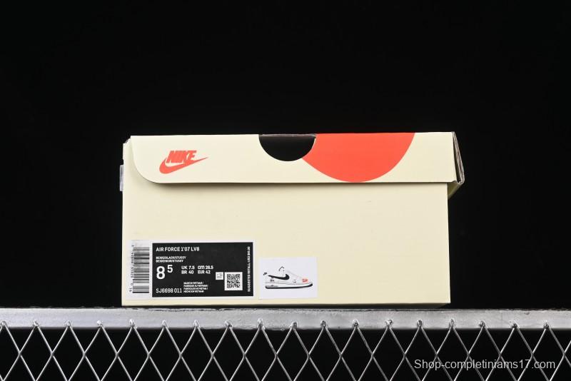 Nike Air Force 1 '07 Low Stussy Collaboration - Black Woven Label Low-Top Casual Sneakers - SJ6698-011