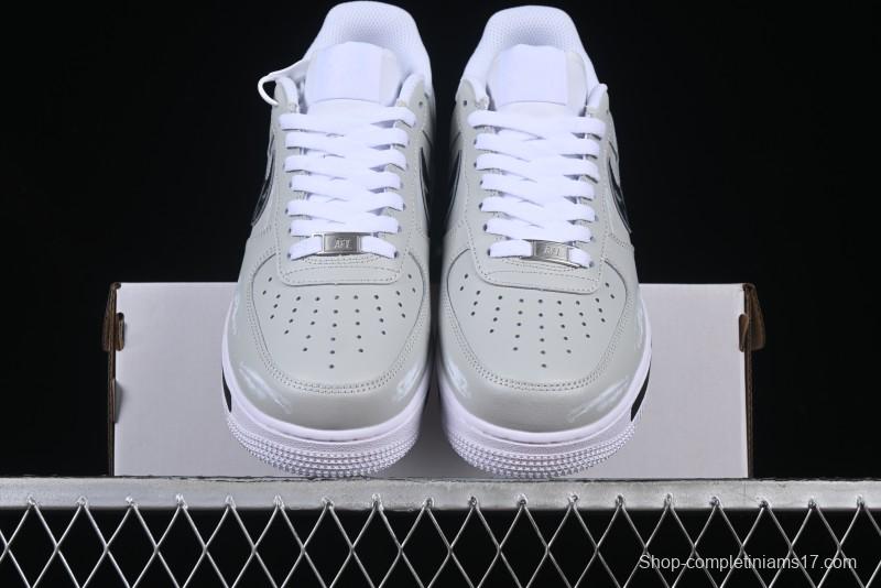 Nike Air Force 1 '07 Low Shadow Knight Grey White Black Casual Sneakers - CW2288-111