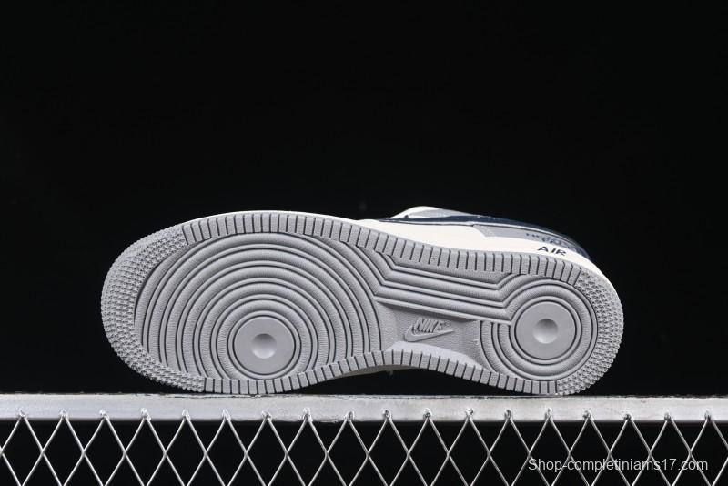 Nike Air Force 1 '07 Low The North Face Collaboration Grey Blue Double Swoosh Casual Sneakers - XS1958-520