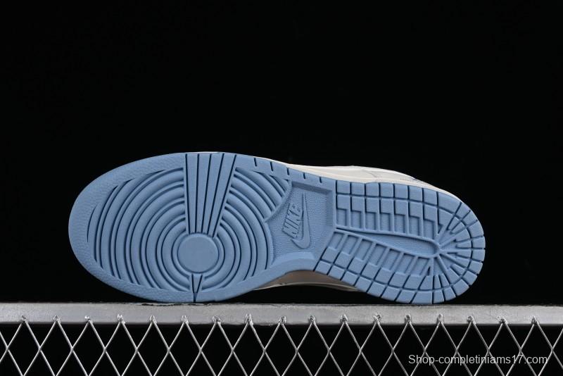 Nike SB Dunk Low LV Collaboration - Double Swoosh Beige Blue Anniversary High-End Custom Low-Top Casual Skate Shoes - XX2025-308