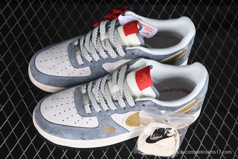 Nike Air Force 1 '07 Low Year of the Snake Limited Edition Golden Snake Scale Low-Top Casual Sneakers - XZ2025-688