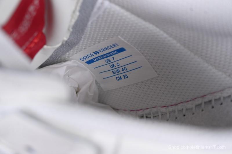 Choco Concert Leather Round Square Asymmetric Fashion Sneakers White Wine Red - AJE5