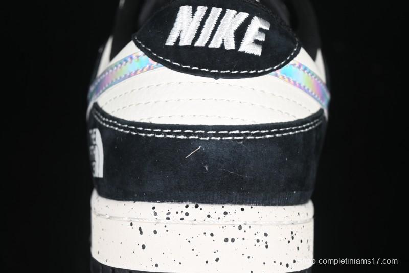 Nike SB Dunk Low The North Face Collaboration Beige Black Iridescent Swoosh Anniversary Custom Low-Top Casual Skate Shoes - DM6868-018