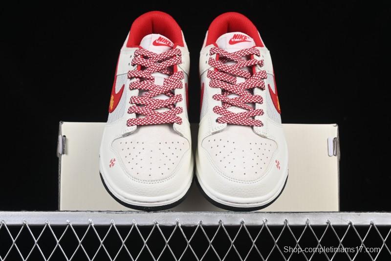 Nike SB Dunk Low Year of the Snake Limited Edition Auspicious Clouds Red Hook Anniversary Custom Low-Top Casual Skate Shoes - DJ2024-094