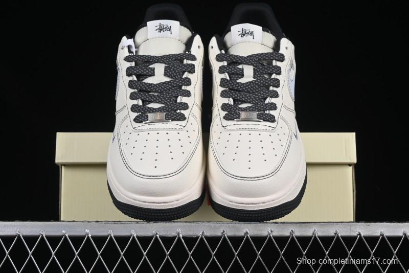 Nike Air Force 1 '07 Low Stussy Collaboration Embroidered Mini Swoosh Casual Sneakers - XZ6188-630