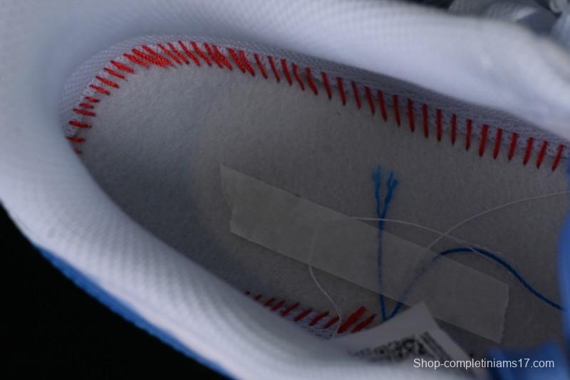 Nike Air Force 1 '07 Low Witch Collaboration Custom Leather Sneakers with Skull Design and Gradient White-Blue - CW2288-111