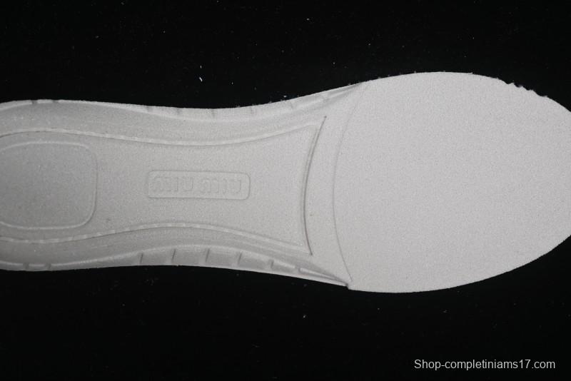 Miu Miu Suede Round Toe Lace-Up Low Top Women's Casual Shoes - 99D4