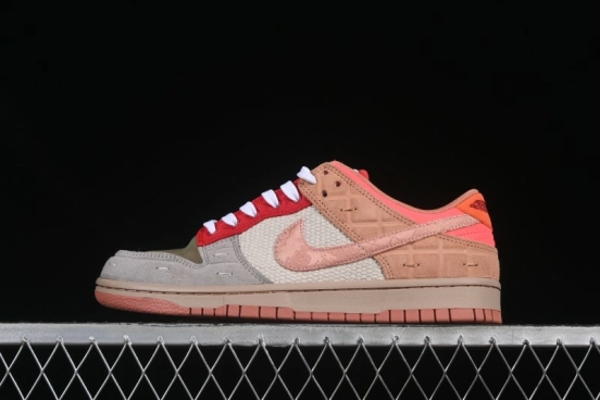 Nike Clot x Dunk Low SB 'What The' Casual Sneakers with Silk, Terracotta, and Holographic Elements - FN0316-999