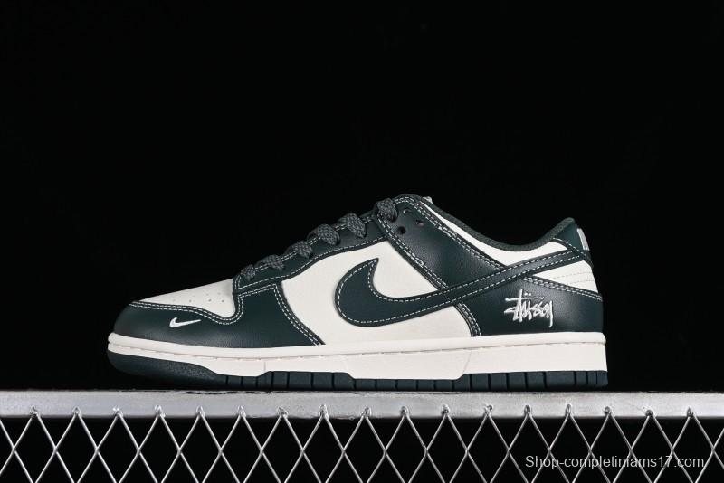 Nike SB Dunk Low Stussy Collaboration - Navy Starry Sky Anniversary Custom Low-Top Casual Skate Shoes - BB9898-003