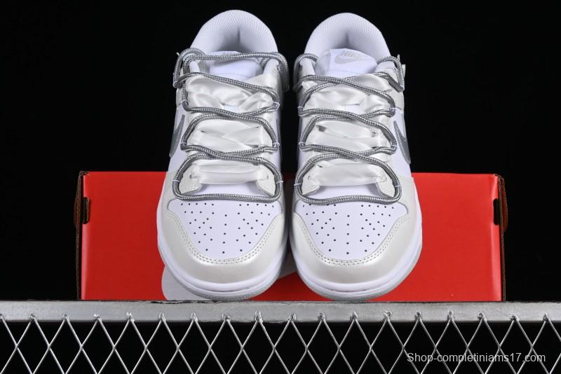 Nike Dunk Low SB Casual Sneakers with Deconstructed Laces and Ribbon Bow Design - DH9765-102