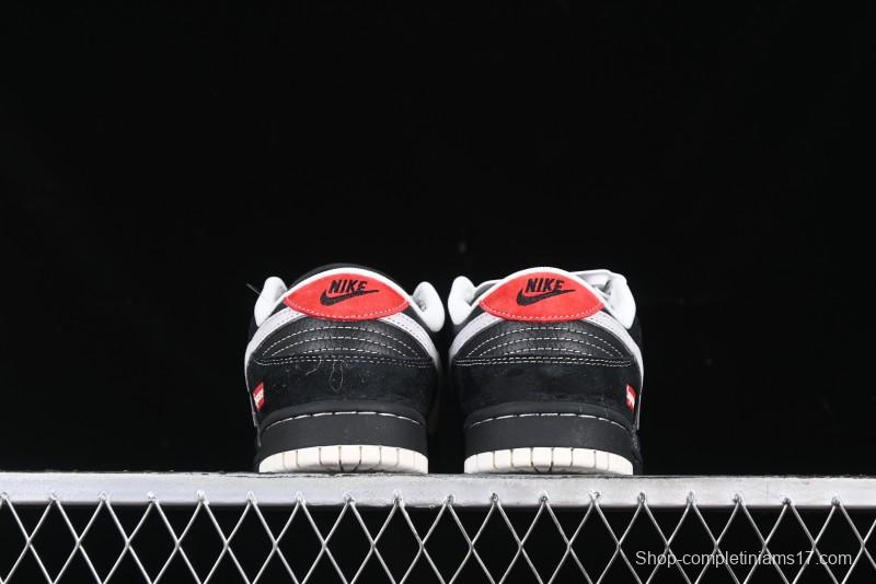 Nike SB Dunk Low Supreme Collaboration Black Grey Swoosh Anniversary Custom Low-Top Casual Skate Shoes - XS1086-011